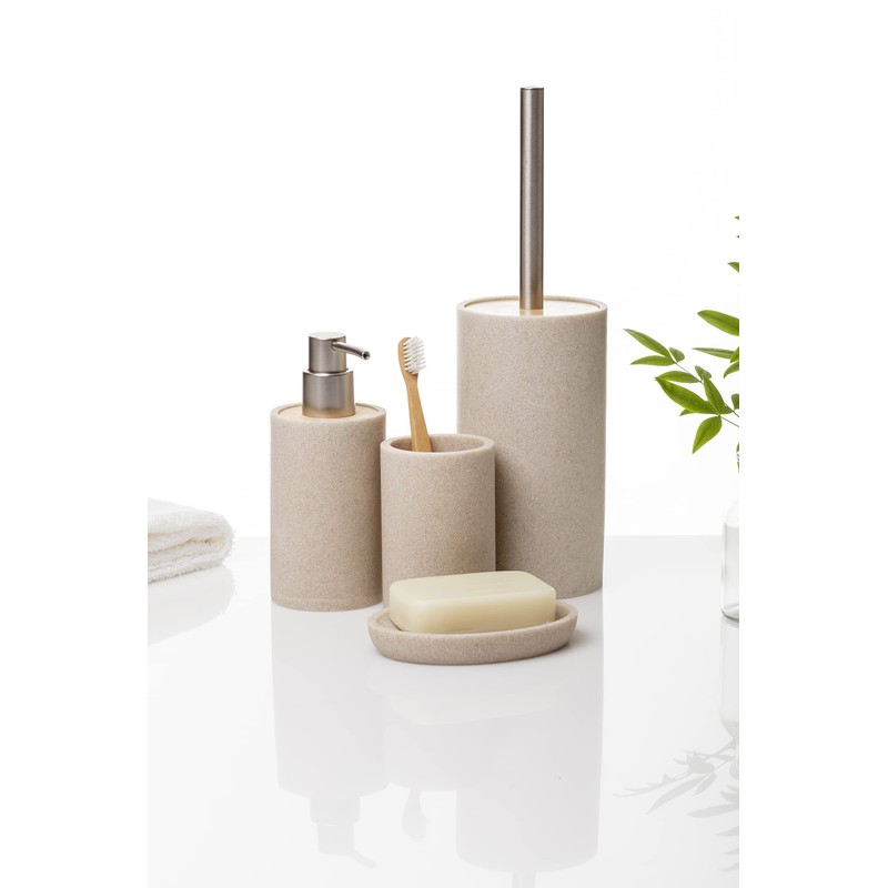 TATAY Bora Toilet Brush Made of Polypropylene, BPA-Free. Beige Polypropylene