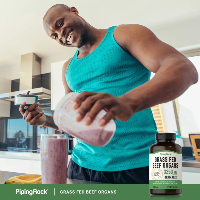 Piping Rock Grass Fed Beef Organs | 3250 mg (per