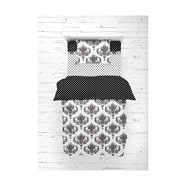 Bacati - Classic Damask Black/White 4 Pc Neutral dler Bedding