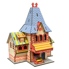 MPIUET 3D Wooden Puzzle for Adults, Romantic Flower Shop House Model Kits to Build, 3D Puzzle Building Model, 6.6"×4.9"×8.4", Tabletop Decoration