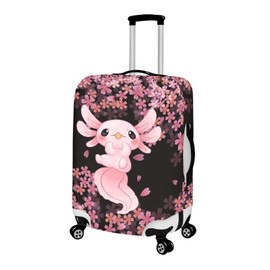 Coloranimal Pink Axolot Luggage Cover Axolot Cherry Blossom Luggage Protection Case Trolley Covers with Zipper -XL (30"-32")