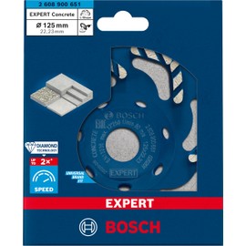 Bosch 1 x Expert Concrete Diamond Cup Wheels (for Concrete, Concrete, Diameter 125 mm, Professional Accessories Concrete Grinder)