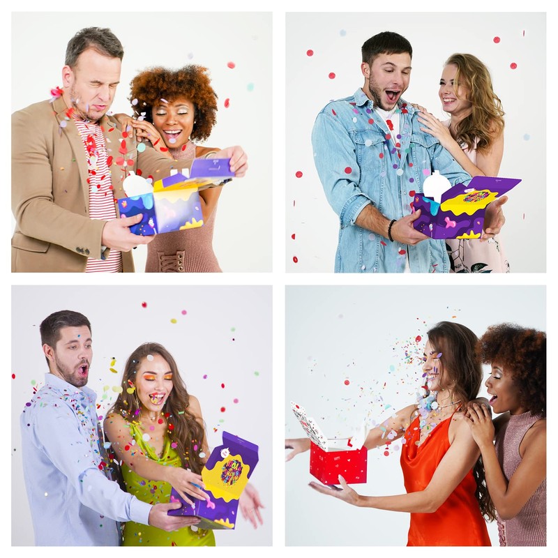 FETTIPOP Exploding Confetti Gift Box DIY (Purple) 18.5 x 14