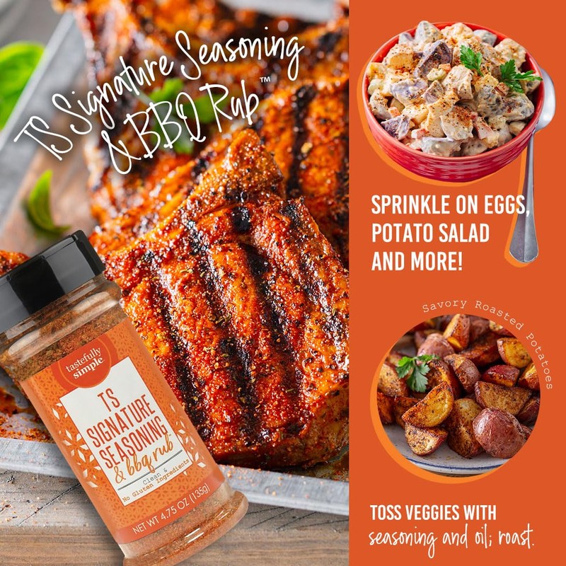 Tastefully Simple TS Signature Seasoning & BBQ Rub, 4.75 oz