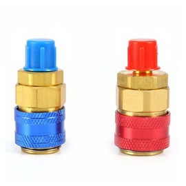 1/4" -I shape Low High Side Auto Car Quick Coupler for HVAC Auto Car Air Conditioning with Manifold Hose Gauge R134a AC Quick Connectors universal Brass Adapters 1 Pair