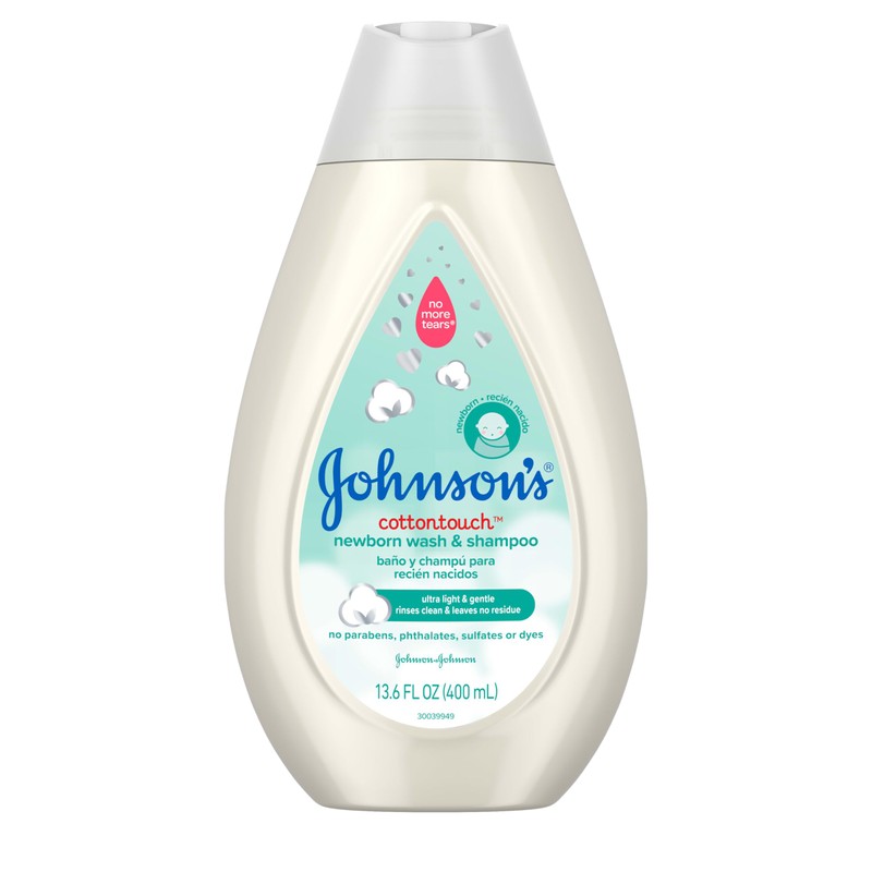 Johnson's CottonTouch Newborn Baby Wash & Shampoo, Made with Real