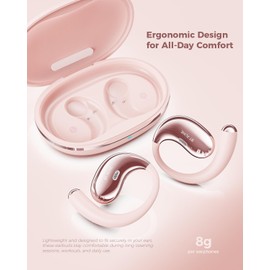 Micool Open-Ear Headphones Bluetooth 6.0, Clip-On Earphones Wireless with 36H Playtime, Noise Reduction Hands-Free Earphones, Comfort Fit Sports Headphones for Running, Fitness & Travel