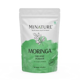 MINATURE Moringa Powder |Pure Drumstick leaves Powder | Super food| Smoothie, Drink| Pure & Natural Vegan | Preservative free| Made in India| 227 Gram (08 Oz)