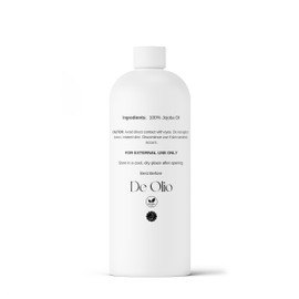 De Olio | Golden Jojoba Oil | 100% Pure & Natural | Face, Hair and Body | Cold Pressed | Soap Making & Massage | Carrier Oils | 32fl. oz. (946 mL)