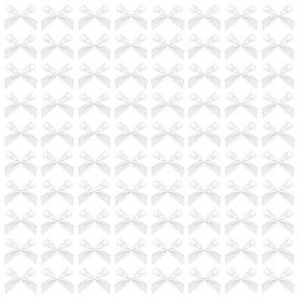 100 Pcs Mini Satin Ribbon Bows, Mini Bows for Crafts, Ribbons for Crafts for Crafting, Gift Wrapping, Hair Accessories, and Party Decorations, 1.9x1.5x0.4 Inch (White)