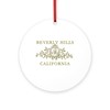 CafePress Beverly Hills CA Round 4" MDF Holiday Ornament