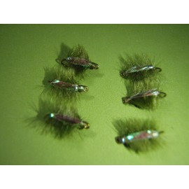 Hand Tied Ray Charles Sow Bug Scud Nymph Midge Fly size 16 Olive HOT PATTERN