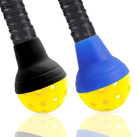 LOOEEL 2PCS Pickleball Ball Retriever,Universal Pickleball Upper Suction Cup,Silicone Pickleball Grabber and Picker,Fits Most Pickleball Paddles.-Black & Blue
