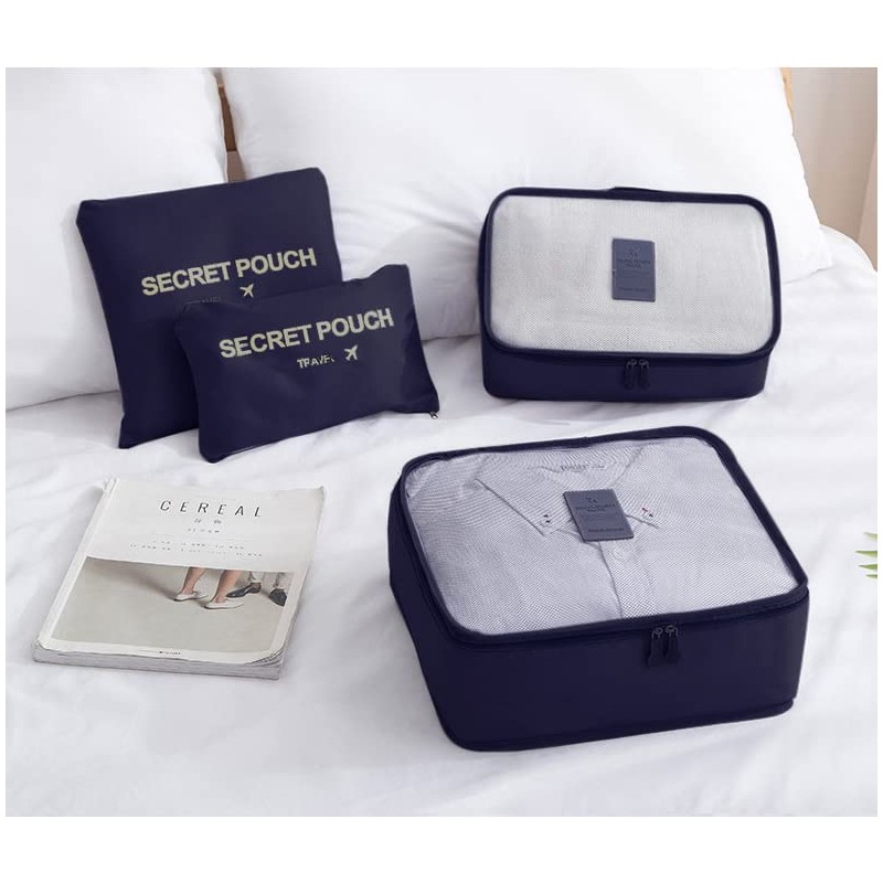 Natiform 7 Piece Label Pouches Organizer Bag Travel Storage Luggage