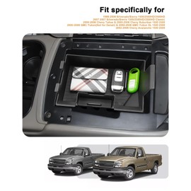 Center Console Organizer For 1998-2007 Silverado/Sierra 1500/2500HD/3500HD & 2000-2006 Tahoe/Suburban/Yukon/Yukon XL 1500 2500 & 2002-2006 Avalanche Accessories - Full Console w/Bucket Seats Only