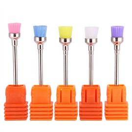 5pcs Nail Polish Grind Drill Clean Brush Heads, Nail Dust Cleaning Brush for Electric Nail Drill Machine Nail Dust Remover Accessory Tool