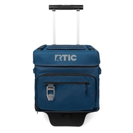 RTIC 40 Can Everyday Wheeled Cooler, Soft Sided Insulated Portable Rolling Collapsible Cooler Bag with Wheels and Handle for Outdoor, Beach, Camping, Sports, Travel, Leakproof, Navy