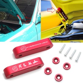 Xotic Tech JDM Kit de modificación de espaciador de ventilación para capó frontal, aleación de aluminio compatible con Honda Civic CRX, Acura Integra (rojo)
