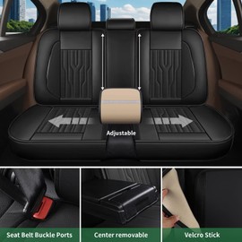 YORKNEIC Seat Covers Full Set for Mazda 6 2010-2021: 5 Seats Leather Car Seat Covers Protector (2 Row 5 Seat, Black)