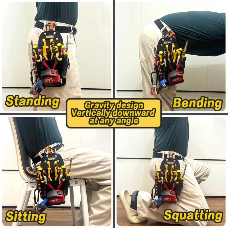MAGGHEVI Tool Pouch with Belt Clip,Quickly Attach and Release from