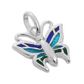 jewellerybox Sterling Silver & Enamel Butterfly Charm