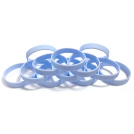 TheAwristocrat_USA Company_1 Dozen Multi-Pack Blank Wristbands Bracelets Silicone Rubber - Select from a Variety of Colors (Small (7" 180mm), Light Blue)