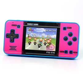 Handheld Game for Kids ，Built-in 220 32-bit Video Games, 3.0” IPS Screen, Rechargeable Portable Game , Travel Mini Arcade Electronic Toys Gift for Boys and Girls(Blue+Pink)