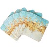 CREATIVE TOPS PREMIUM 5226090 'Golden Reflections' Printed Square Cork-Backed Drinks