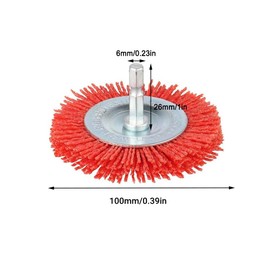 Soft Nylon Wire Wheel Brush for Deburring Polishing, Scrub Brush Abrasive Attachment with 6mm Hex Shank, 100mm Dia (Pack of 3)