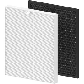 Jusfoouo 5510 Replacement Filter Set Compatible with Winix 5510 and 5520 Models, Filter Q, Compare Part 1712-0123-00, 1 Main Filter and 1 Carbon Pre-Filter