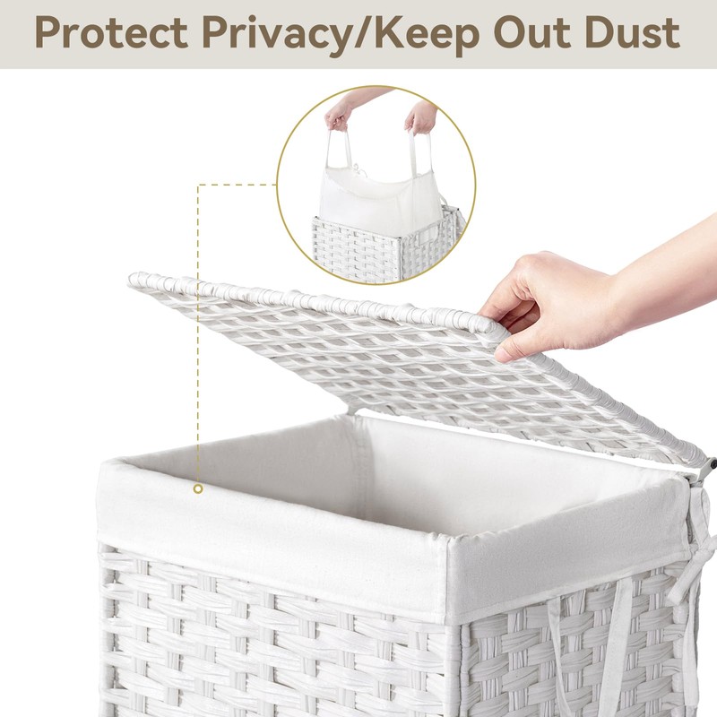 Chrislley 90L Slim Laundry Hamper with Wheels, Rolling Laundry Basket