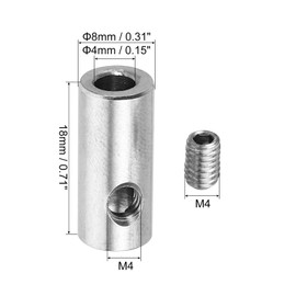 PATIKIL 4mm Hole Wire Rope Clips Set, 2 Pcs 304 Stainless Steel Double Holes Lock Cable Clamps Clip with M4 Hexagon Screws Spanner for Cable Fittings, Silver