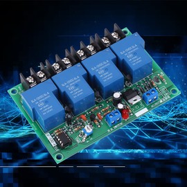 30A 4 Channel Power Sequence Board, Adjustable Sequential Controller Module for 12V Control with 0.5s to 4s Time Range
