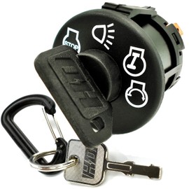 HD Switch Ignition Switch Replaces John Deere LT133 LT155 LT160 LT166 LT170 LT180 LT190 4 Position Headlight Type - w/ 2 Keys & Free Carabiner