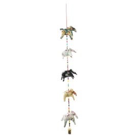 Set of 2 Door Hanging Colourful Decorative 5 Fabric Hen Elephant String for Indian Traditional Festival Decoration Indoor Wall Temple Bedroom Home Party Decor Gift Return Gifting Ideas (Size: -28