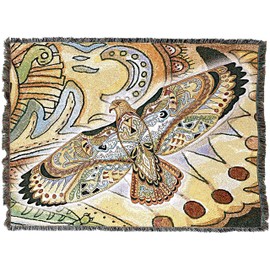 Pure Country Weavers Hawk - Native American Inspired Pacific Northwest Totem by Sue Coccia - Blanket Throw Woven from Cotton - Made in The USA (72x54)