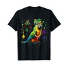 Parrot Wearing Mardi Gras Beads Jester Hat Masked Parades T-Shirt