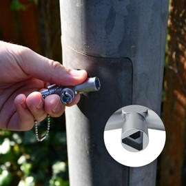 ABSINA Universal Key with 4 Profiles, Triangular Key, Square Key, Control Cabinet Key, Square Triangular Construction Key, Universal Key for Standard Cabinets and Locking Systems