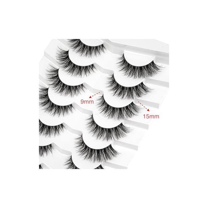 3D False Eyelashes, Cat Eye, Wispy, Natural Short False Eyelashes,