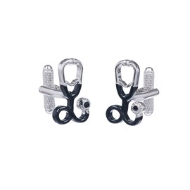 Cufflinks - Stethoscope Shirt Cufflinks in Onyx Art Cufflink Gift Box