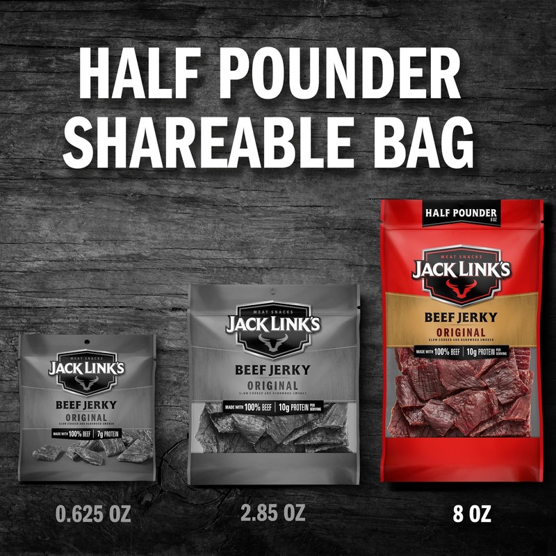Jack Link's Beef Jerky, Original, Half Pounder Large Jerky Bag