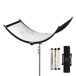 Glow ArcLight II Curved Light Reflector Kit - Portable Photography Reflector for Studio, Photo, Video, Portrait With White, Gold, Silver White Reflectors and Carry Bag