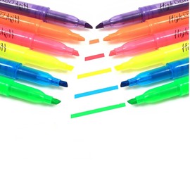 BANDIDOS Pack of 12 Assorted Fluorescent Colors Chisel Tip Home School Office Highlighter Pens