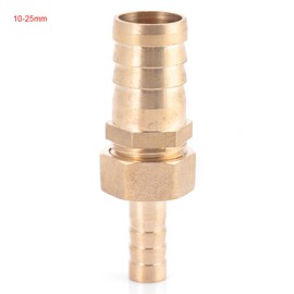 Reducing Plug Connector, Brass Hose Barb Fitting, 10mm-25mm Brass Fitting Hose Barb Tail Reducer Reducing Plug Connector, Barbed Hose Fittings (10-25mm)