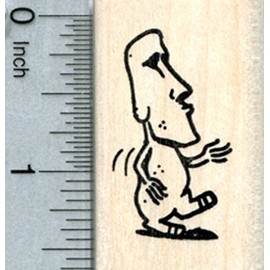 Easter Island Statue Rubber Stamp, Walking