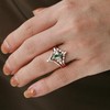 Natural Moss Agate Ring 925 Silver Moss Agate Engagement Ring