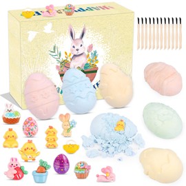 KOPHINYE Easter Egg Dig Kit for Kids, 12pcs Prefilled Easter Basket Stuffers with Digging Kit Toy for 6 7 8 9 10 11 12 Years for Boys Girls Teens, Egg Hunt Supplies Party Favors
