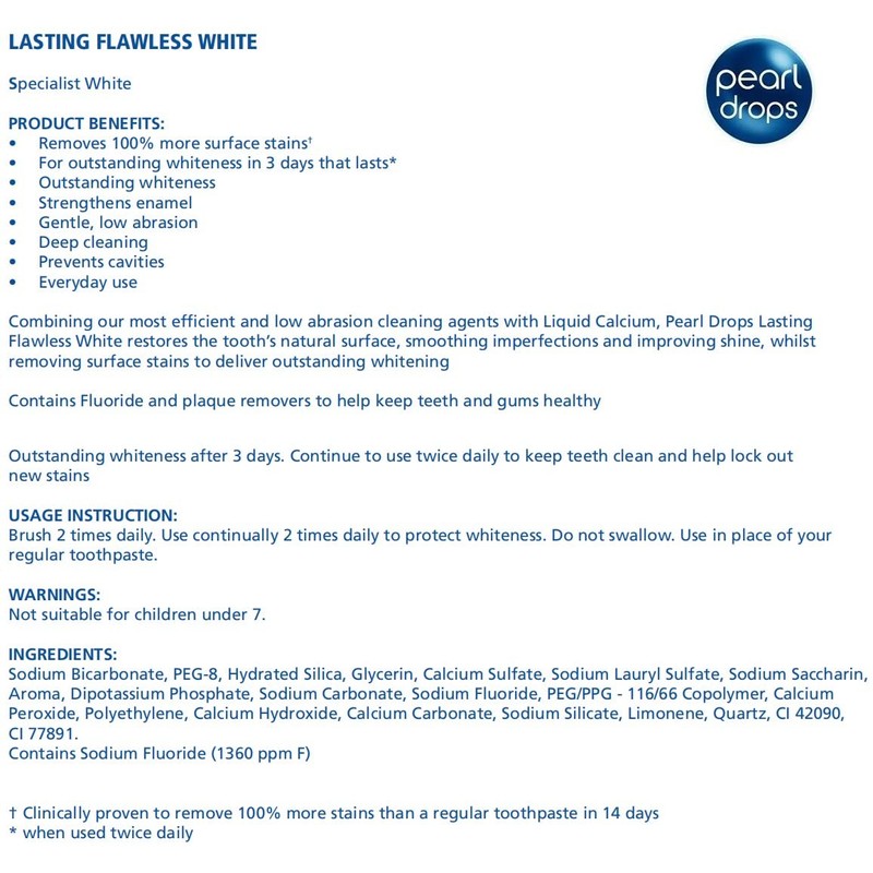 Pearl Drops - Lasting Flawless Professional Daily Toothpaste - Whiter