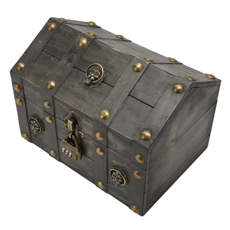 Wooden Treasure Chest Boxes Hand Crafted Vintage Wooden Box with