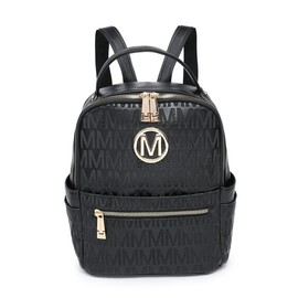 MKP Small Backpack Purse for Women ,Fashion Multi-Pocket Daypack with Front Zip Pocket, Work/Shopping/Travel Bags - Color: Black-1